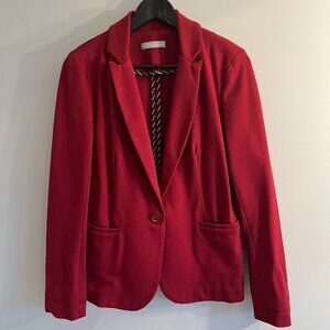 Olivia Moon Burgundy Blazer with Interior Striped Detail Size M